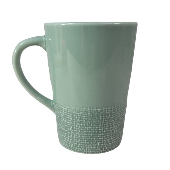 Starbucks Tall Texture Basketweave Mug Green 14oz Bottom Coffee Tea Ceramic 2006 - Picture 1 of 10